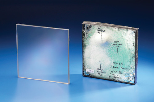 Armor Glass next to after test shot